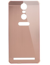 Луксозен алуминиев бъмпър с твърд гръб огледален за Lenovo K5 Note A7020 A48 златисто розов